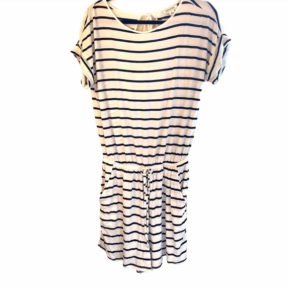 Zenana Outfitters Pants - Black and White Striped Short Sleeve Romper